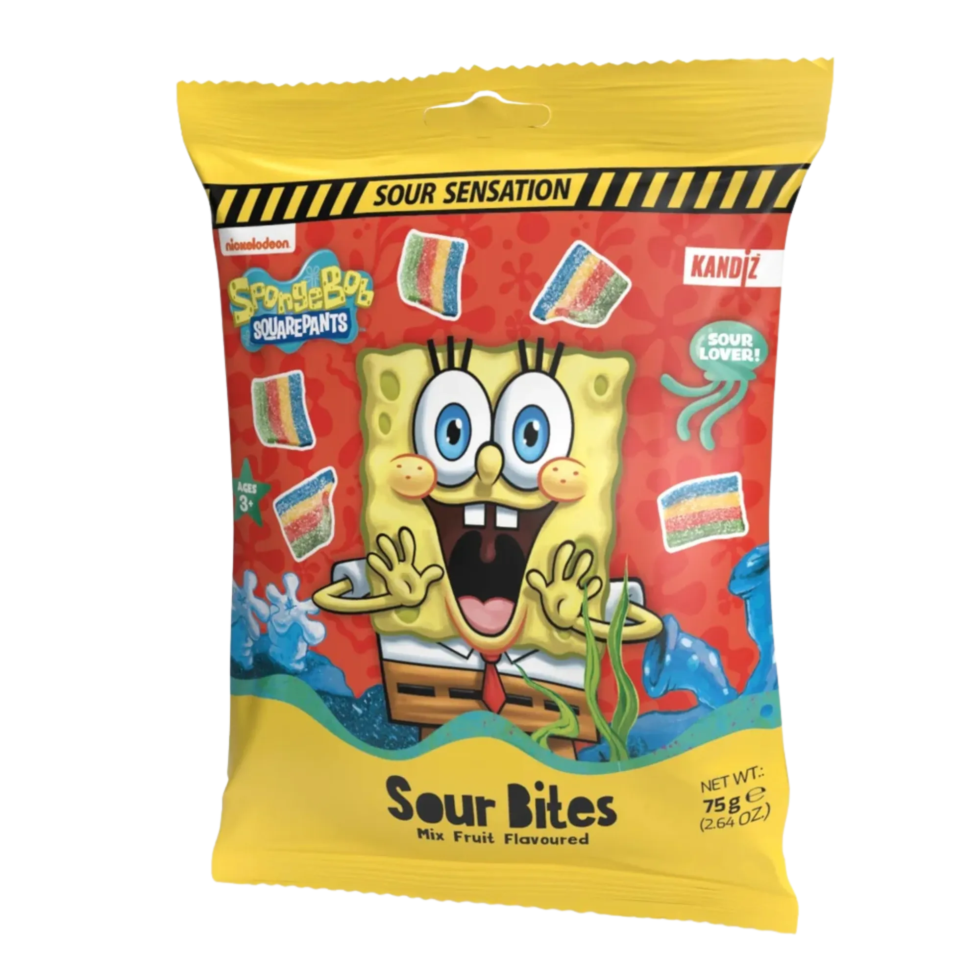 SpongeBob Sparkles Sour Bites 75g Display
